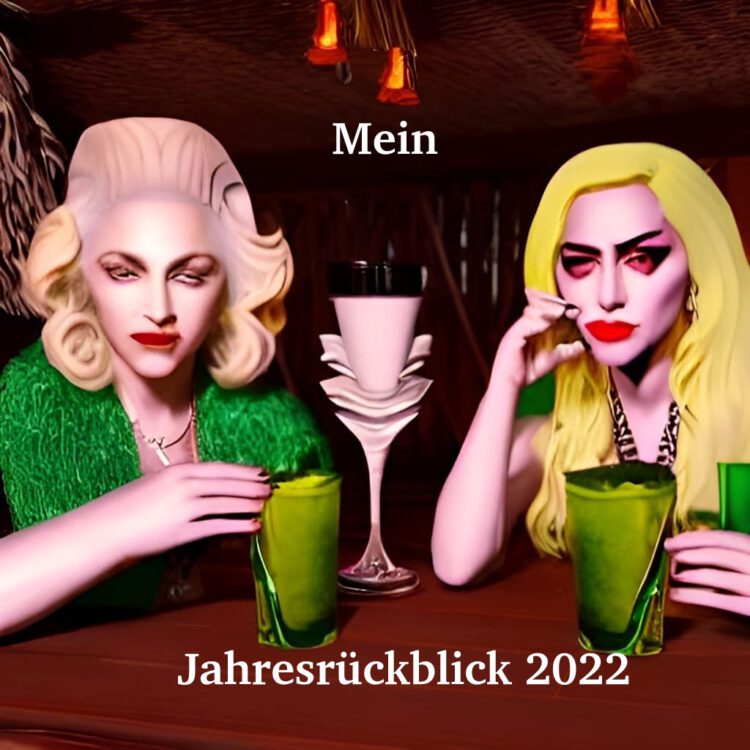 AI Art Lady Gaga und Madonna sitzen an einer Bar